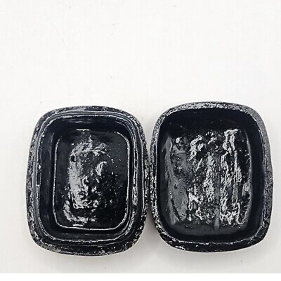 Vintage Paper Mache Black Lacquer Floral Hand Painted Trinket Jewelry St… - Picture 5 of 7